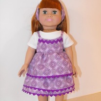 white shirt, purple camisole,purple skirt, headband 4 pc