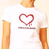 Love is in the Blood "Heart" t-shirt Ladies