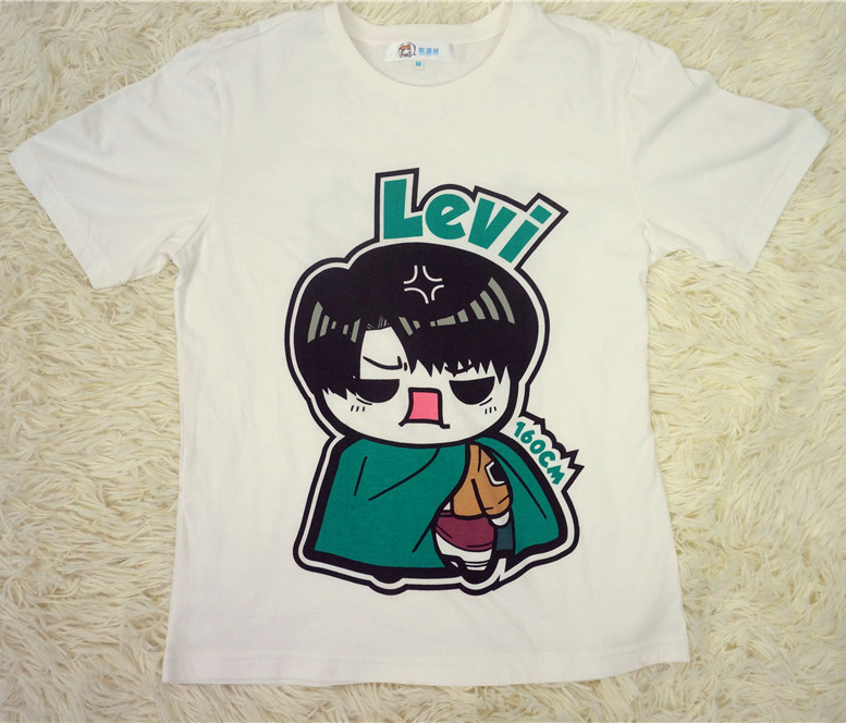 Chibi Levi Attack On Attack Anime Cotton T Shirt Top Free Ship
