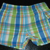 Green/Blue Plaid Shorts-Granimals Size Newborn