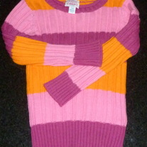 Orange/Pink Stripe Sweater-The Children's Place Size 24 Months