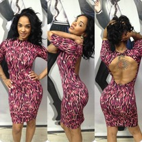 PINK SNAKESKIN DRESS