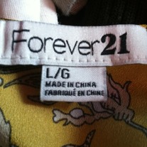 Forever 21 Yellow Floral Cropped Top L