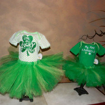 St Patrick's Day Patty's Day Lucky Tutu Dress Set Baby Girls up to 24 mos