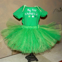 My First St Patrick's Day Tutu Dress Set for Baby Girls Skirt and Onesie Outfit