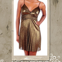 70's Disco Style Gold Shimmer Dress