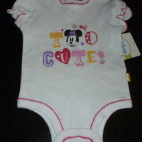 Too Cute Disney Onesie Size 0-3 Months NEW