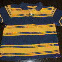 Navy/Yellow Stripe Polo Style Short Sleeve Shirt-Baby Gap Size 3T