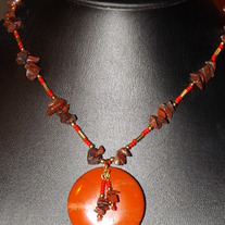 Red and Black Jasper Necklace and earrings