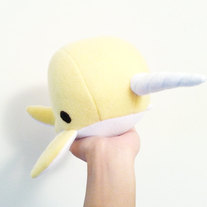 narwhal plush toy- Sunny- yellow soft fleece whale narwal plushie