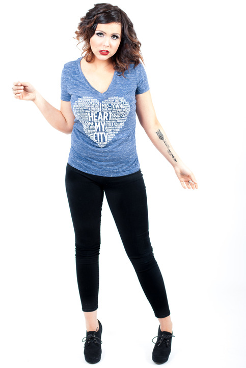 I Heart My City (Tulsa) - Deep V-Neck Tee