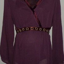 Burgundy Sheer Top with Built in Cami and Jewels-Motherhood Maternity Size 2X