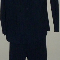 Navy Blue Pin Stripe Pant Suite-Tomorrows Mother Size XL