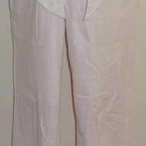 Pink/White Stripe Pants with Belt-Mimi Maternity Size Small