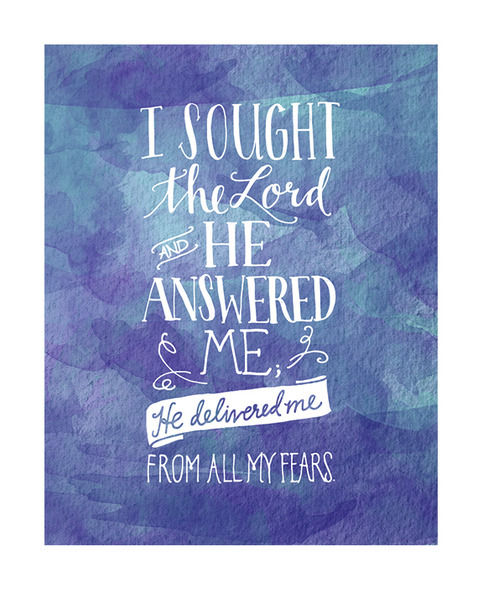 Fearless Art Print (Psalm 34:4) on Storenvy