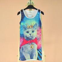Cat print vest