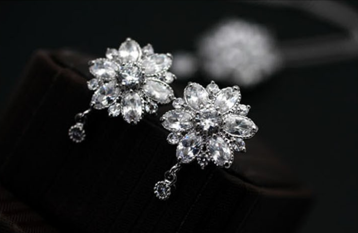 Fine Jewelry Collection Flower shaped diamond Earrings♥ on Storenvy