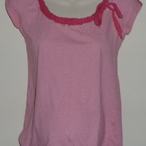 Pink/White Stripe Short Sleeve Shirt-New Addition Maternity Size Small  CLLO