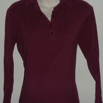 Long Sleeve Burgundy Polo Style Top-Take Nine Maternity Size XL  CLLO