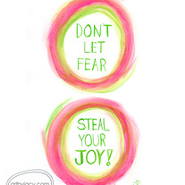 "Joy Stealer" Pink/Green, 5x7 Matte Print Inspiring Watercolor Quote Illustration