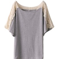 Grey T-shirt with lace
