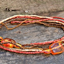 multi-strand boho beaded necklace