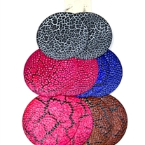 XL Snake Print Crackle Disk Earrings