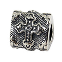 Cathedral Cross Sterling Silver Pandora Style Large Hole Bead