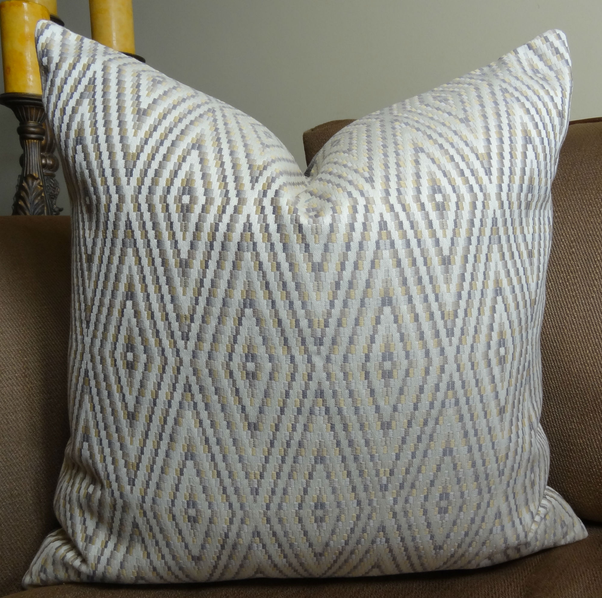 18 X18 Decorative Designer Throw Pillow Cream Taupe Gray