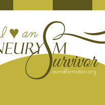 "I <3 an Aneurysm Survivor" Sticker (Gold)