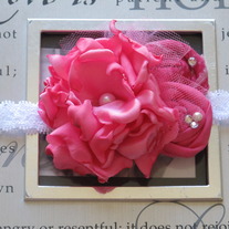Itty Bitty Hot Pink Blooms headband