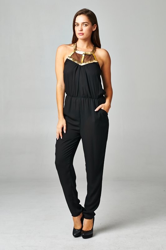 juniors sequin jumpsuit