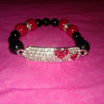 Red Hearts Tag Bracelet (Little Diva Collection)