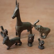 Vintage Brass Animal Figurine Set