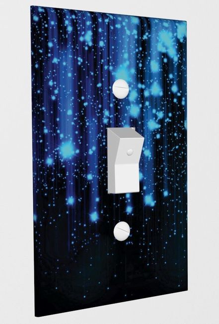 Falling Blue Stars - Decorative Wall Plate Light Switch Cover Vinyl