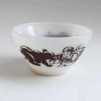 Davy Crockett, Fire King Milk Glass Bowl