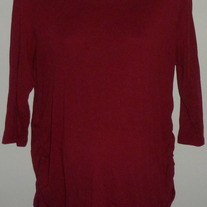 Dark Red 3/4 Length Sleeve Shirt with Ruched Sides-Motherhood Maternity Size XL