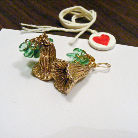 Golden Fluted Masquerade Earrings