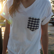 V-Neck Blue Checkered Pocket Punt 