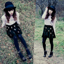 Emerald Green Cross Velvet Skirt