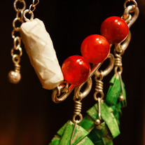 Three, Six, 7 Palm Frond Necklace