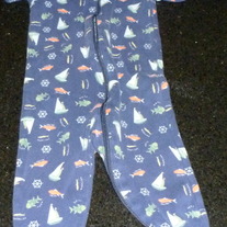 Navy Long Sleeve Romper with Fish/Sailboats-Gymboree Size 3-6 Months