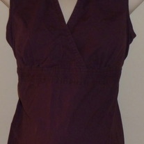 Dark Purple Sleeveless Top with Collar-Motherhood Maternity Size Large