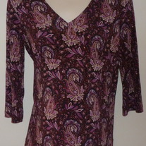 Dark Purple Floral Top-Liz Lange Maternity Size Small