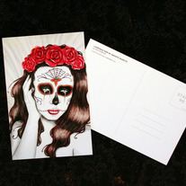 Sugar Skull - 4x6" Postcard - Day of the Dead lowbrow art