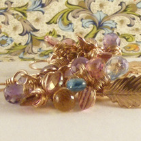 Cluster of Lavender Gemstone Earrings