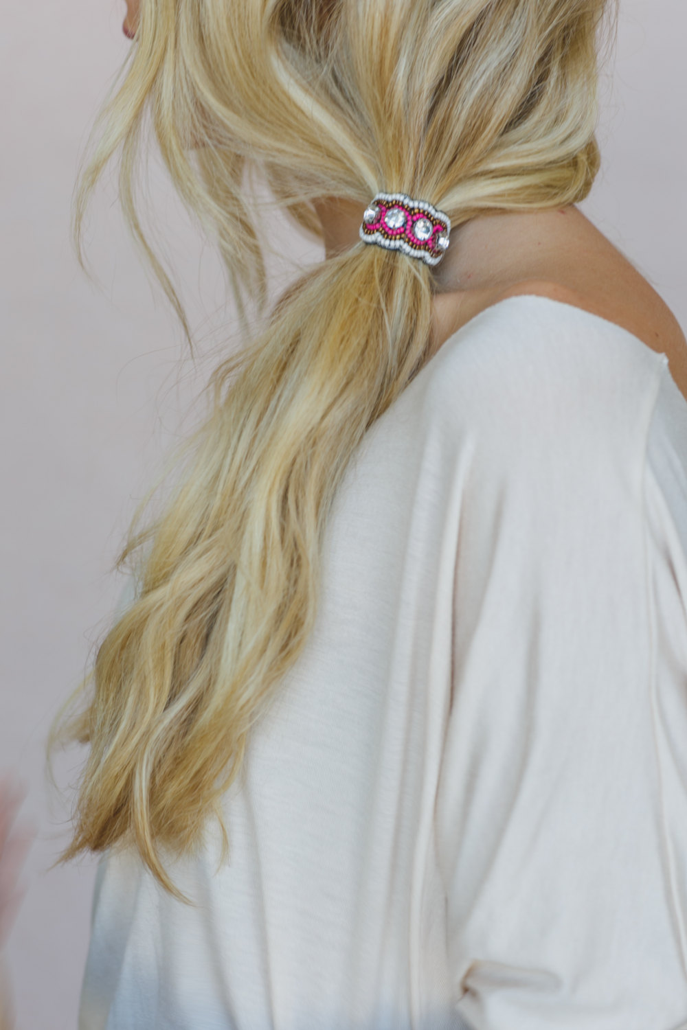 Beaded Hair Ties, BOHO, Crystal Ponytail Holders, Hair Accessories