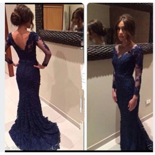 Long Sleeve Lace Prom Dresses