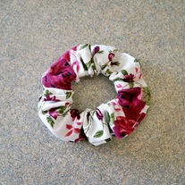 Magenta Floral Scrunchie