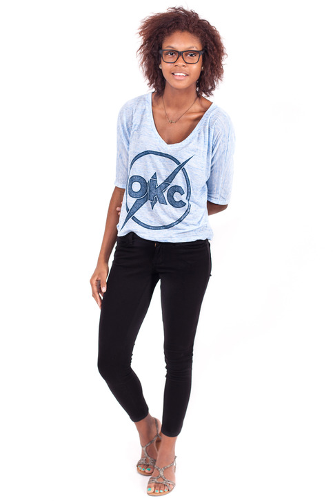 OKC Thunder (Bolt) - Flowy Cropped V